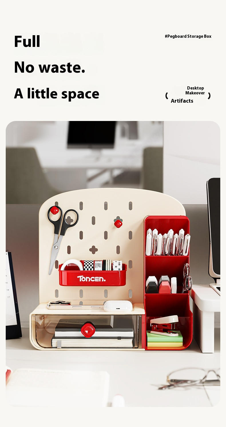 Modularer Pegboard-Schreibtisch-Organizer – Rasterplattensystem mit Schubladeneinsätzen für Büro und Arbeitszimmer, platzsparende Aufbewahrungslösung_voghion.com