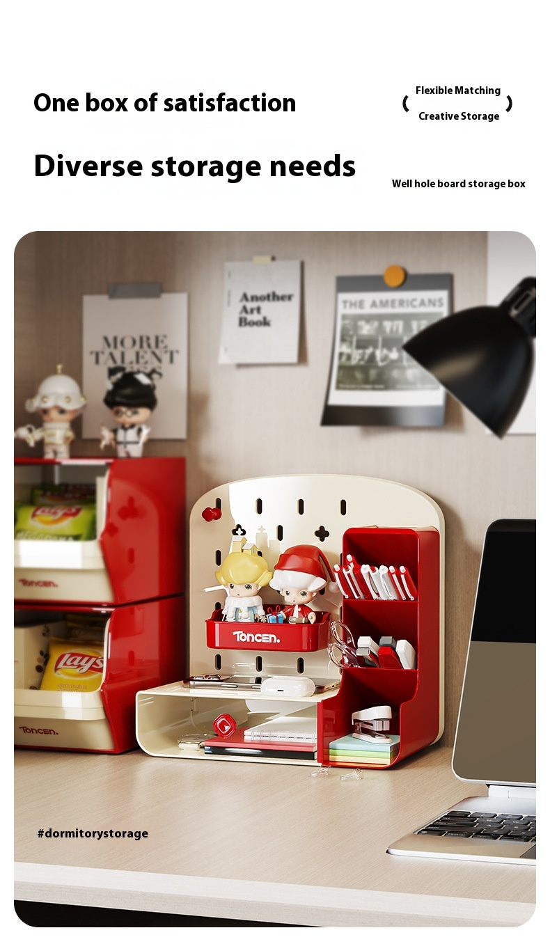 Modularer Pegboard-Schreibtisch-Organizer – Rasterplattensystem mit Schubladeneinsätzen für Büro und Arbeitszimmer, platzsparende Aufbewahrungslösung_voghion.com