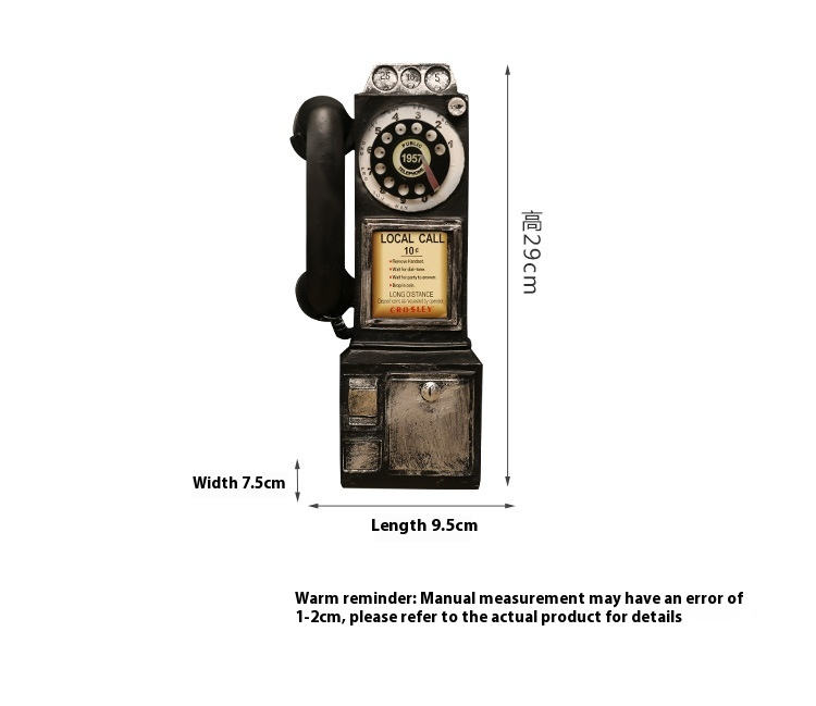 Decorazione vintage per telefono rotante - Pezzo da parete in resina retrò e da esposizione per bar, ufficio domestico ed estetica_voghion.com