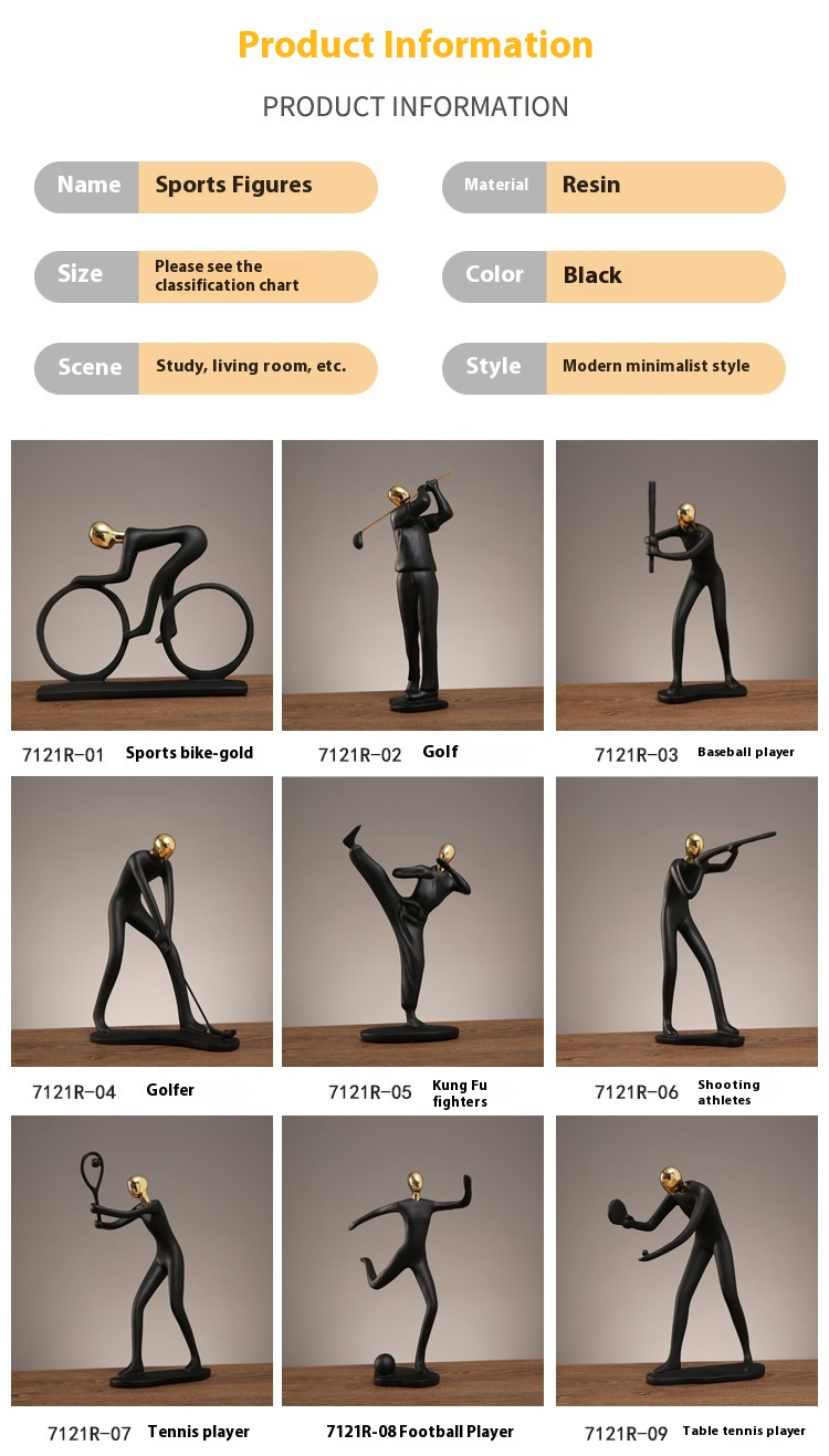 Athlete Silhouette Resin Sculpture - Modern Sports Decor For Bookshelf & Entryway, Office Desk Accent Piece_voghion.com