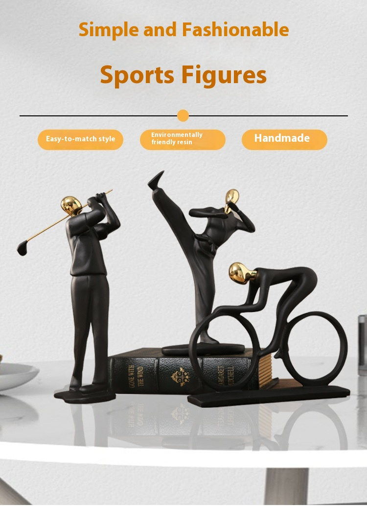 Athlete Silhouette Resin Sculpture - Modern Sports Decor For Bookshelf & Entryway, Office Desk Accent Piece_voghion.com