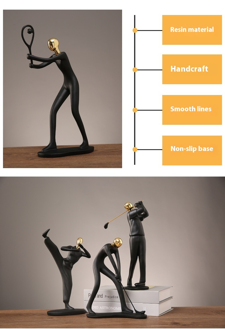 Athlete Silhouette Resin Sculpture - Modern Sports Decor For Bookshelf & Entryway, Office Desk Accent Piece_voghion.com