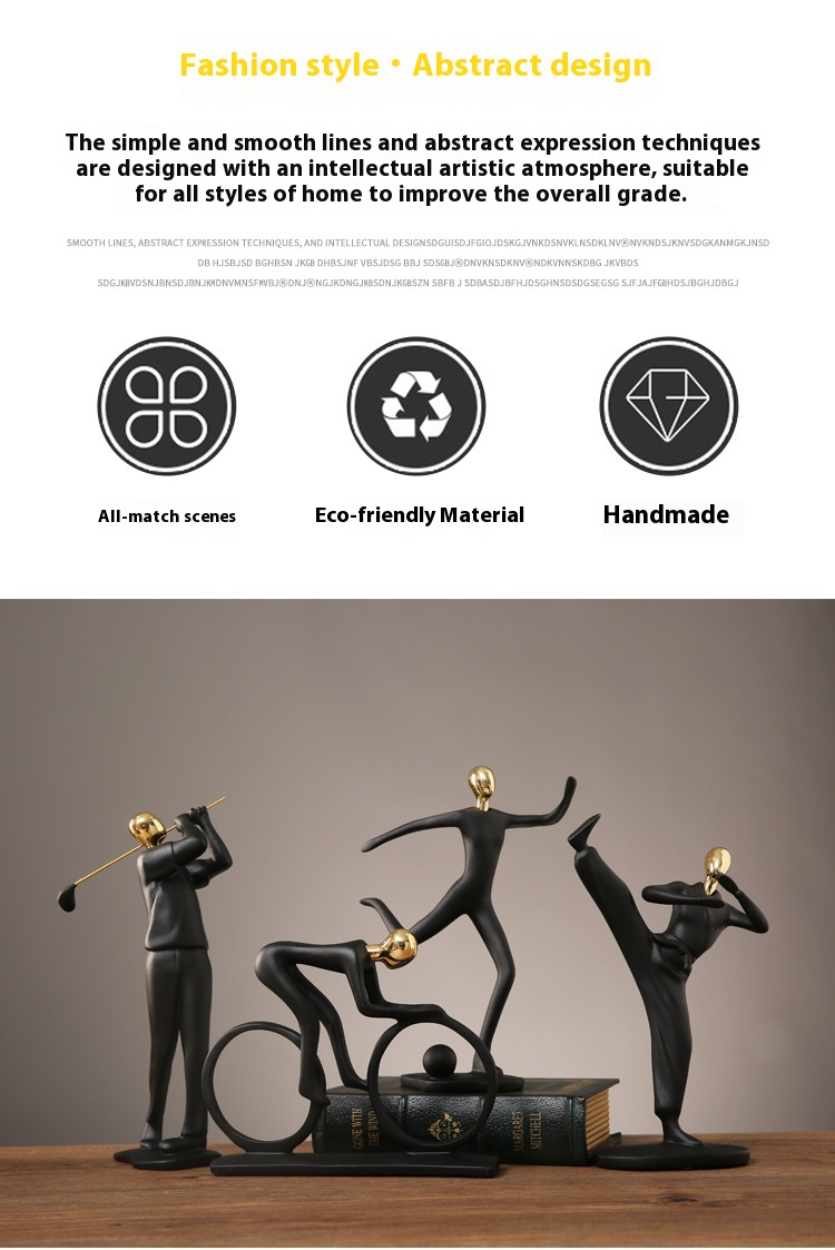 Athlete Silhouette Resin Sculpture - Modern Sports Decor For Bookshelf & Entryway, Office Desk Accent Piece_voghion.com