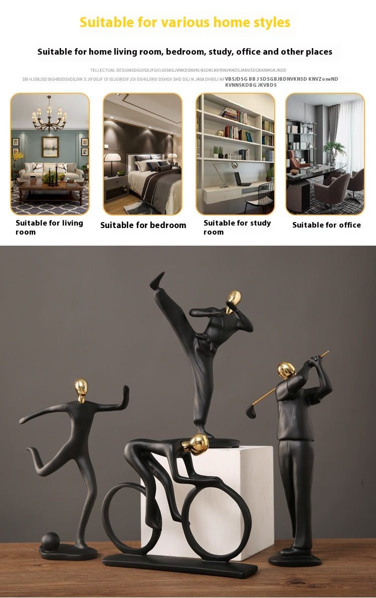 Athlete Silhouette Resin Sculpture - Modern Sports Decor For Bookshelf & Entryway, Office Desk Accent Piece_voghion.com