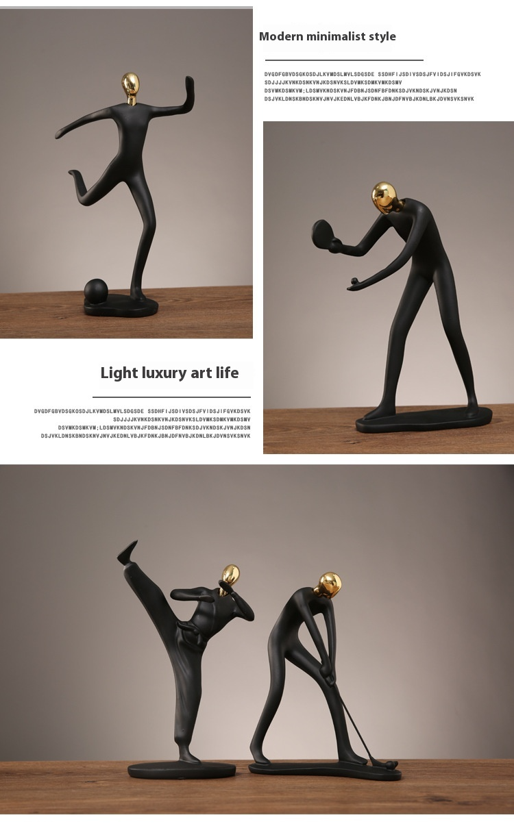 Athlete Silhouette Resin Sculpture - Modern Sports Decor For Bookshelf & Entryway, Office Desk Accent Piece_voghion.com