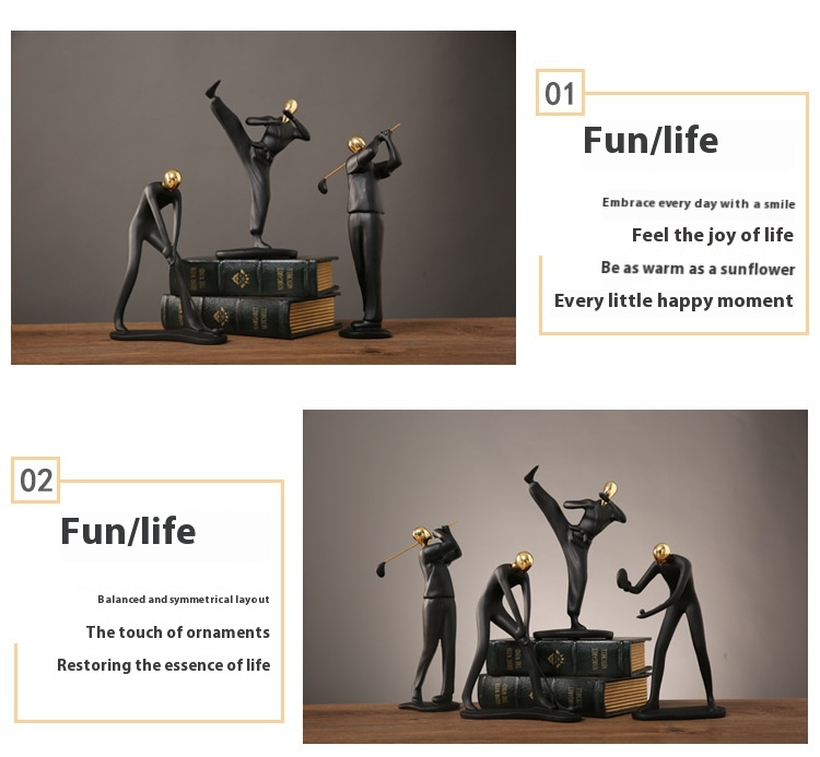 Athlete Silhouette Resin Sculpture - Modern Sports Decor For Bookshelf & Entryway, Office Desk Accent Piece_voghion.com