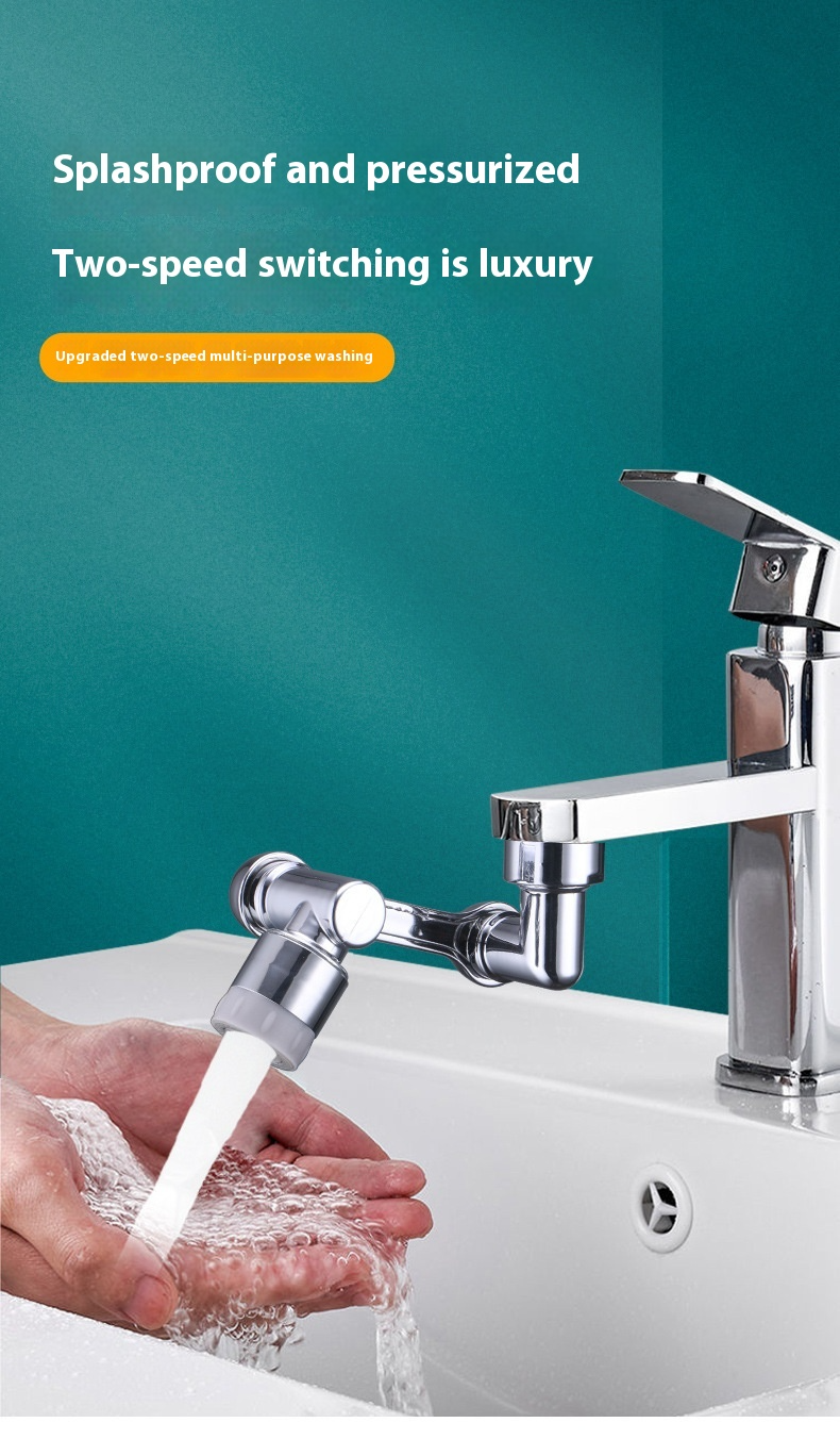 (1440° Drehung) 360° schwenkbarer Wasserhahnbelüfter – 4-fach verstellbarer spritzfreier Sprüher mit zwei Sprühmodi, universelle Küchenspülenverlängerung_voghion.com