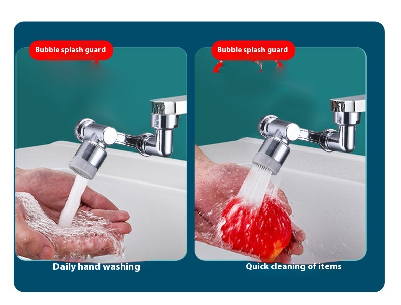 (1440° Drehung) 360° schwenkbarer Wasserhahnbelüfter – 4-fach verstellbarer spritzfreier Sprüher mit zwei Sprühmodi, universelle Küchenspülenverlängerung_voghion.com