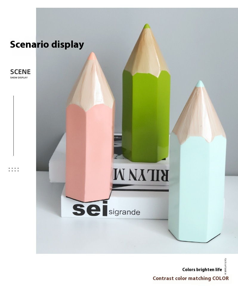 Creative Pencil-Shaped Resin Decor - Whimsical Kids Room Accent & Home Decoration_voghion.com
