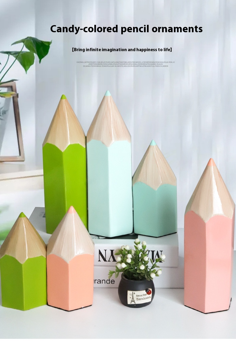 Creative Pencil-Shaped Resin Decor - Whimsical Kids Room Accent & Home Decoration_voghion.com