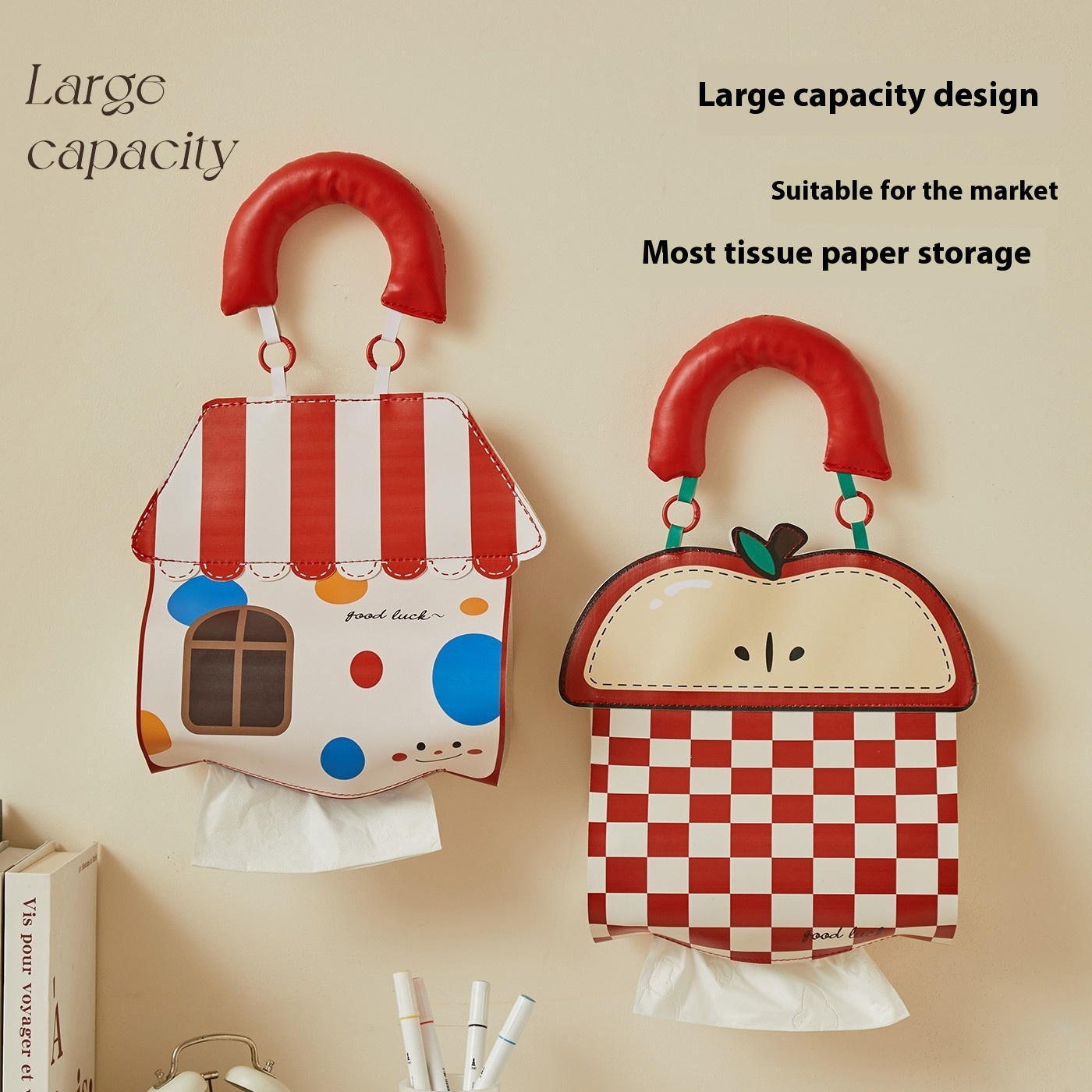 Cute Animal Wall-Mounted Tissue Holder - Waterproof Bathroom & Car Multi-Use | Soft TPU Dispenser With Adhesive Hooks, Fits Standard Rolls | Bath, Kit_voghion.com