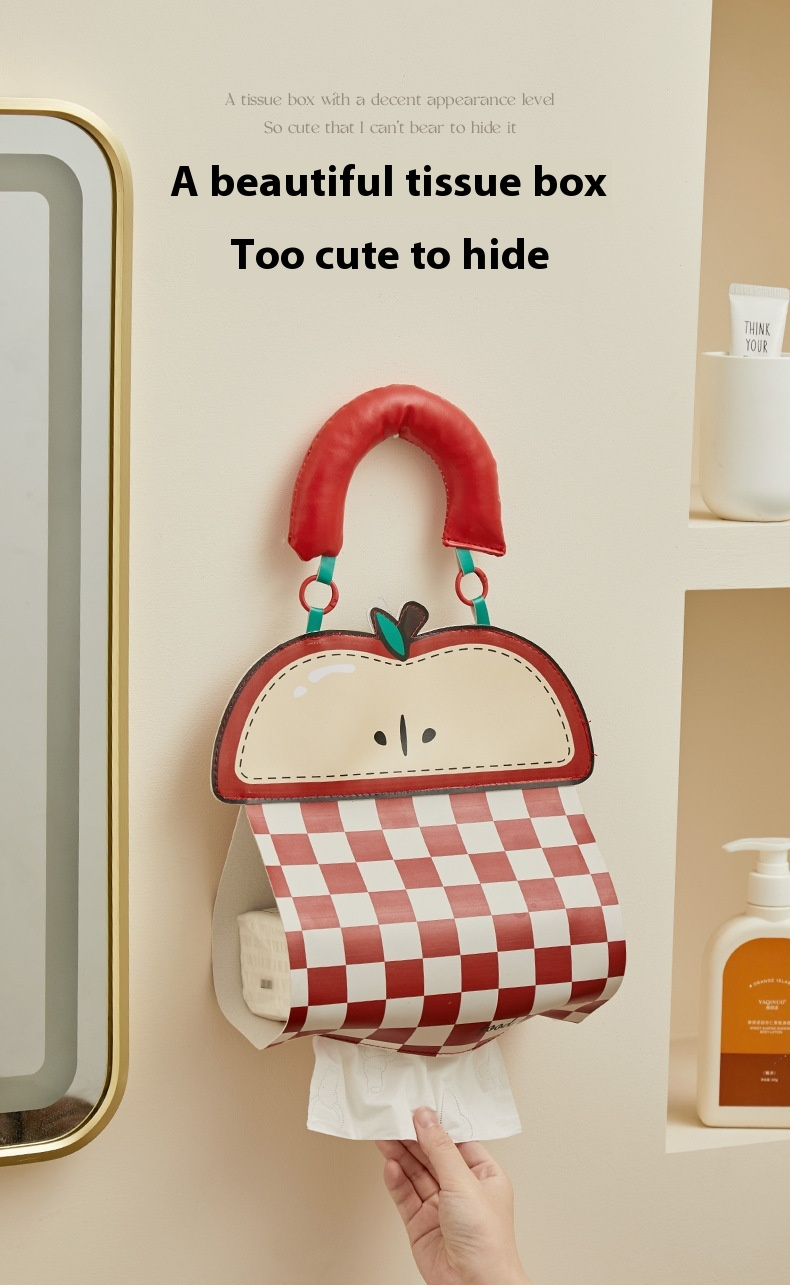 Cute Animal Wall-Mounted Tissue Holder - Waterproof Bathroom & Car Multi-Use | Soft TPU Dispenser With Adhesive Hooks, Fits Standard Rolls | Bath, Kit_voghion.com