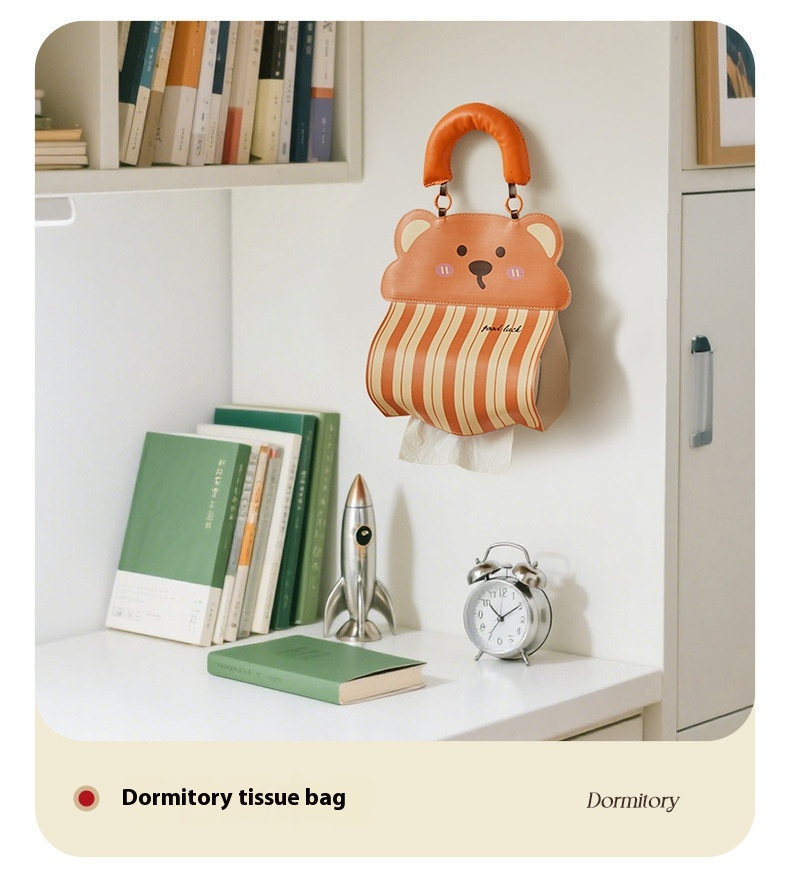Cute Animal Wall-Mounted Tissue Holder - Waterproof Bathroom & Car Multi-Use | Soft TPU Dispenser With Adhesive Hooks, Fits Standard Rolls | Bath, Kit_voghion.com