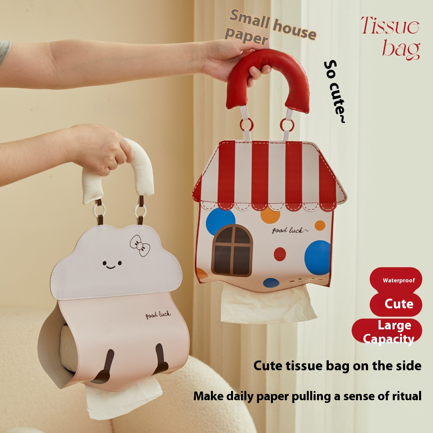Cute Animal Wall-Mounted Tissue Holder - Waterproof Bathroom & Car Multi-Use | Soft TPU Dispenser With Adhesive Hooks, Fits Standard Rolls | Bath, Kit_voghion.com