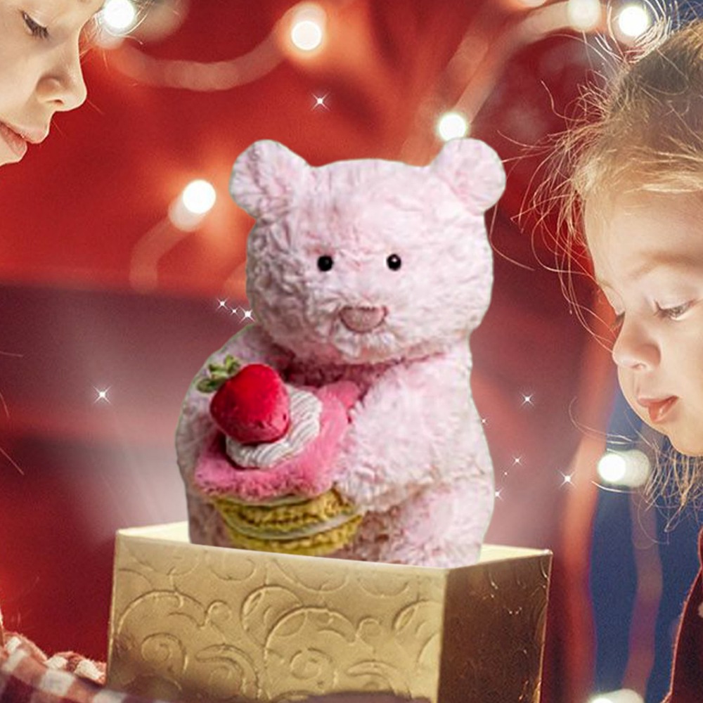 Jellycat Cafe Leola Pink Bear & Strawberry Cake Soft Plush Toy