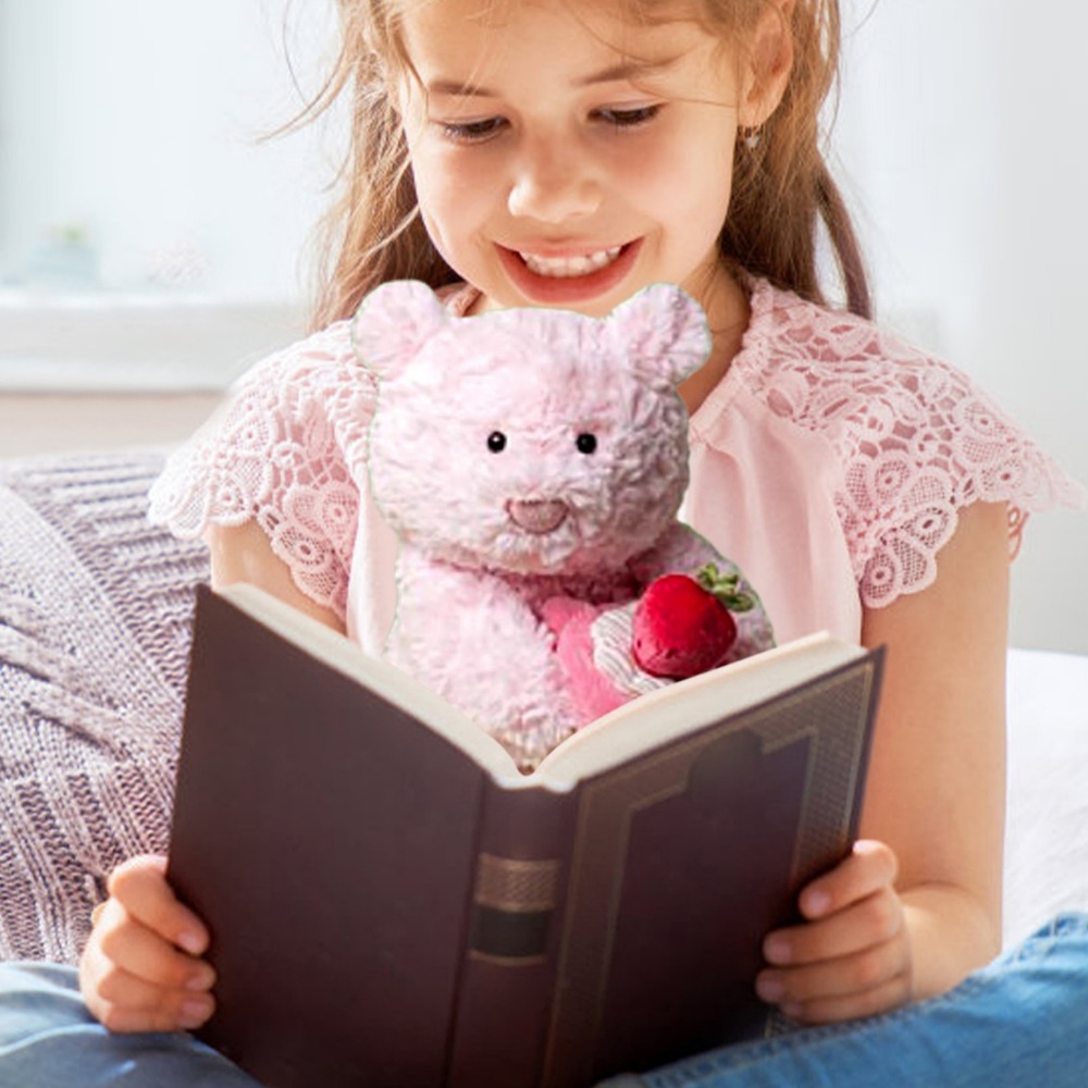 Jellycat Cafe Leola Pink Bear & Strawberry Cake Soft Plush Toy