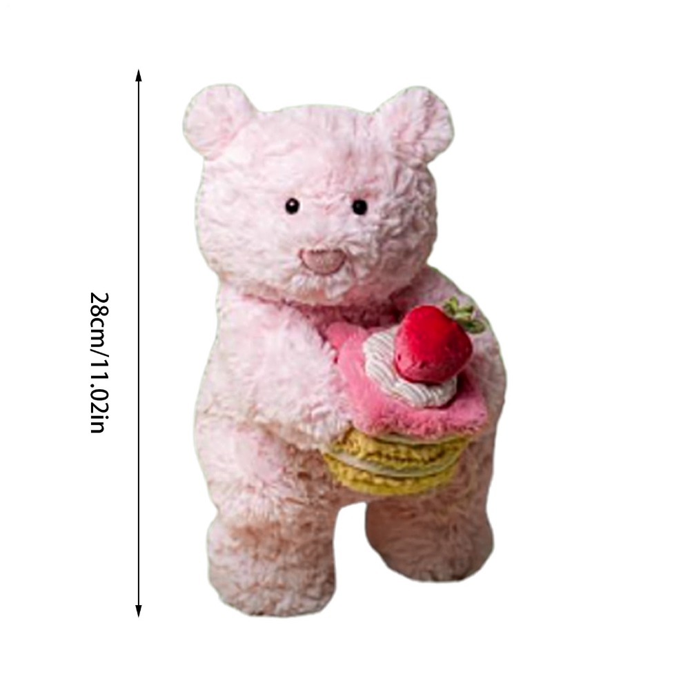 Jellycat Cafe Leola Pink Bear & Strawberry Cake Soft Plush Toy