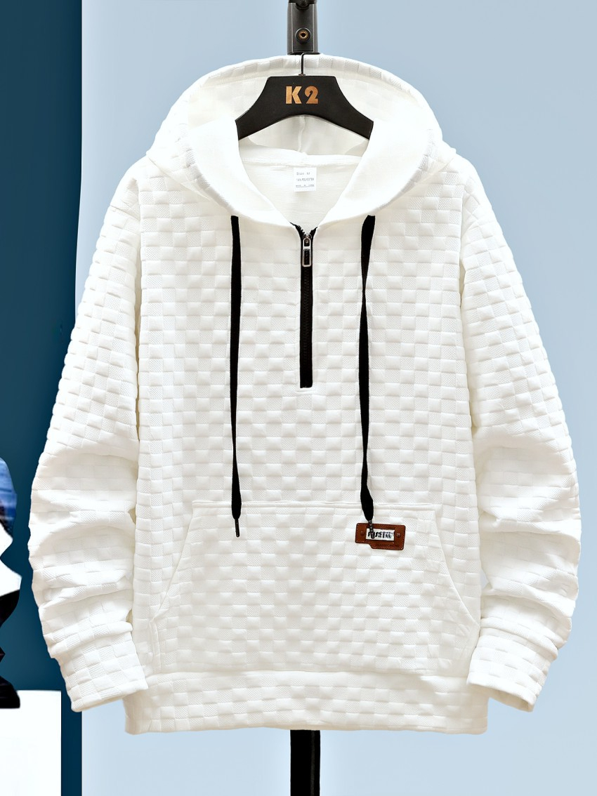 Herbst Langarm Herren Kapuzen Reißverschluss Zugangskontrolle Jacquard Mode Pullover_voghion.com