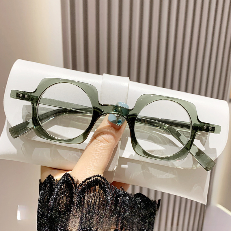 Anti-blue Retro Frame Reading Glasses Male Concave Art Box Elderly Glasses Trendy Personality Women's Reading Glasses_voghion.com