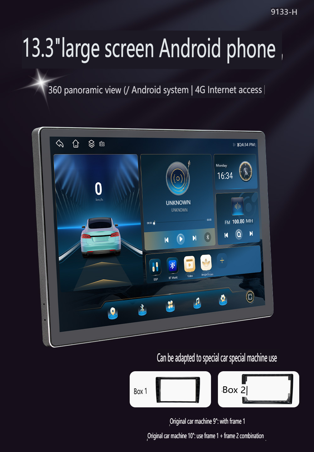 13,3-Zoll-Universal-Auto-GPS-Navigationssystem – 4G Android 8-Core Wireless CarPlay/Android Auto Touchscreen-Haupteinheit mit Split_voghion.com