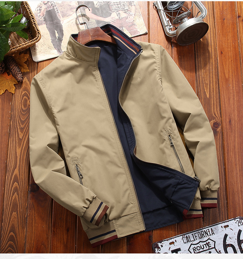 Men's Double-sided Winter Jacket With Stand-up Collar Casual Coat_voghion.com