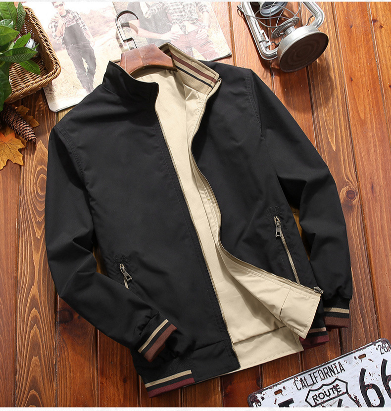 Men's Double-sided Winter Jacket With Stand-up Collar Casual Coat_voghion.com