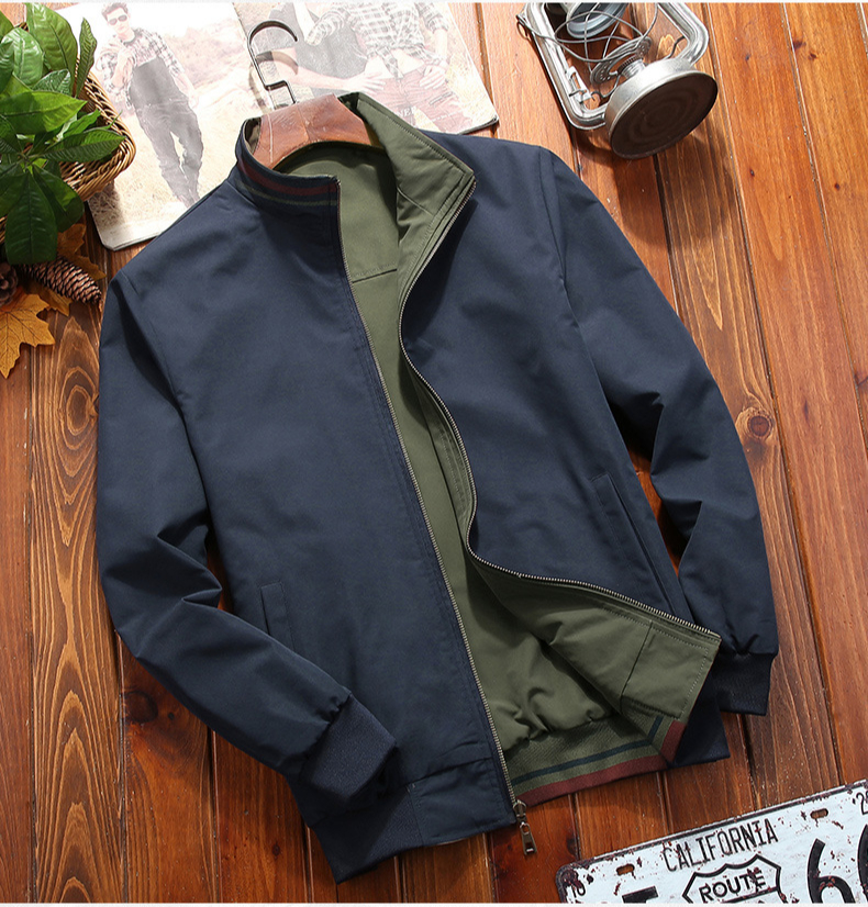 Men's Double-sided Winter Jacket With Stand-up Collar Casual Coat_voghion.com