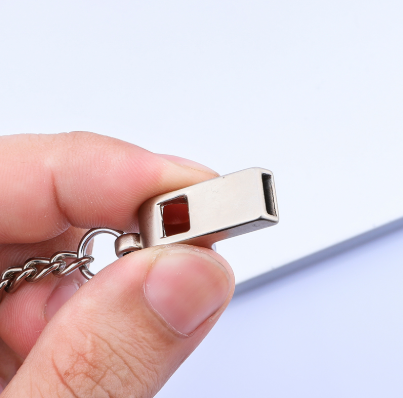 Couple Key Pendant Whistle Key Chain Metal Portable Whistle Referee Whistle Children's Metal Simple Key Ring Pendant_voghion.com