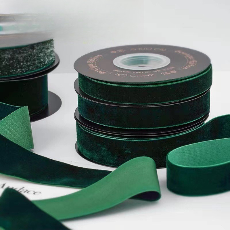 Ruban floqué rouge et vert de Noël, décoration festive, pince à cheveux, accessoires pour cheveux, ruban pour nœud_voghion.com