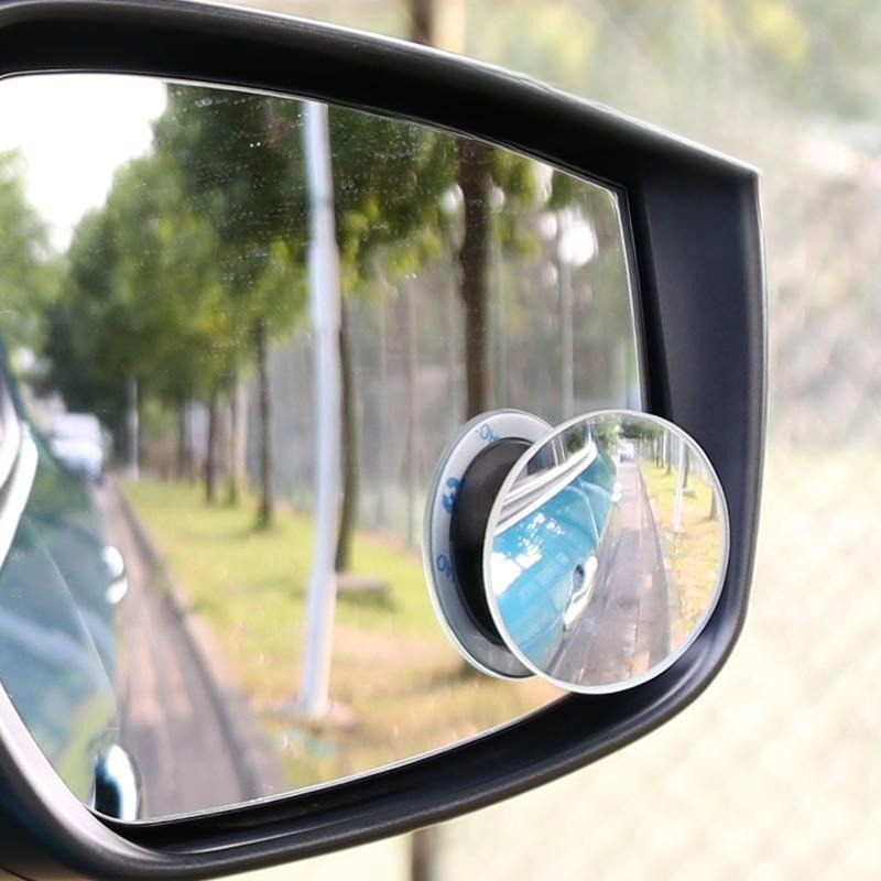 Car Rearview Mirror Small Round Mirror Borderless High Definition Convex Glass Wide Angle Reversing Auxiliary Blind Spot Mirror_voghion.com