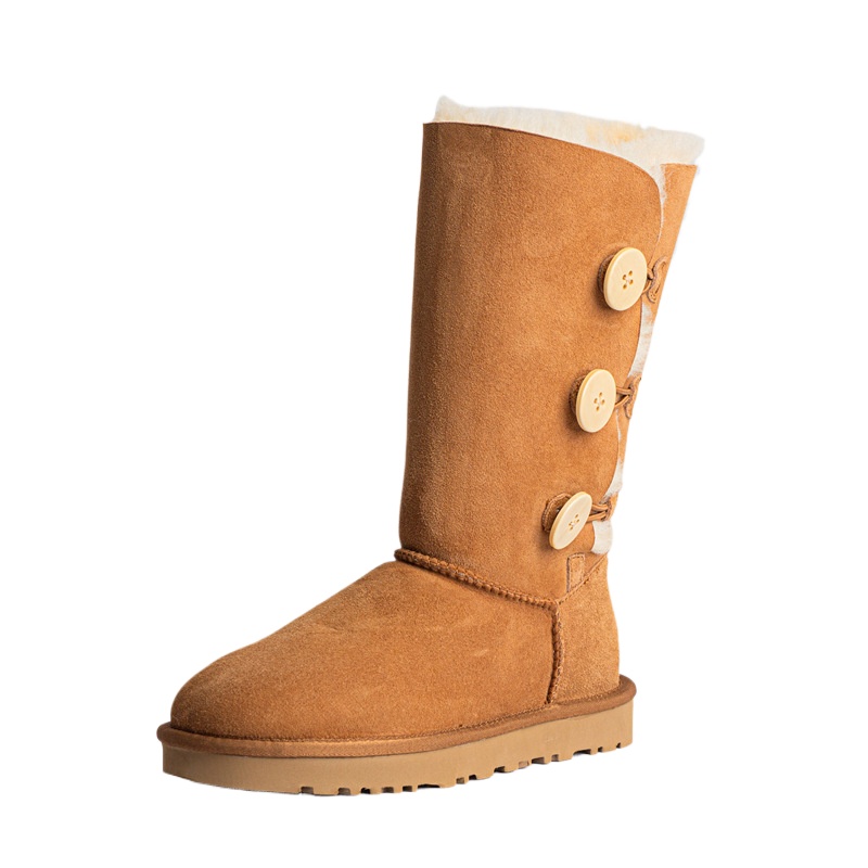 Bottes d'hiver 2025 pour femmes, à plateforme, doublées de fourrure de mouton véritable, avec col duveteux, antidérapantes et chaudes (plusieurs coloris disponibles)._voghion.com