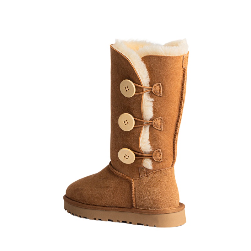 Bottes d'hiver 2025 pour femmes, à plateforme, doublées de fourrure de mouton véritable, avec col duveteux, antidérapantes et chaudes (plusieurs coloris disponibles)._voghion.com