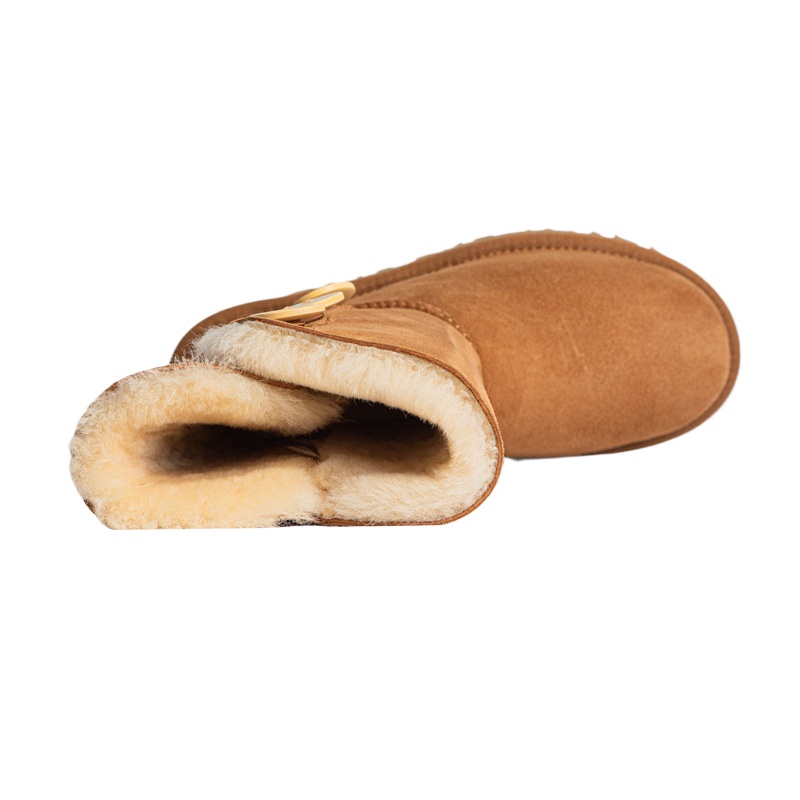 Bottes d'hiver 2025 pour femmes, à plateforme, doublées de fourrure de mouton véritable, avec col duveteux, antidérapantes et chaudes (plusieurs coloris disponibles)._voghion.com