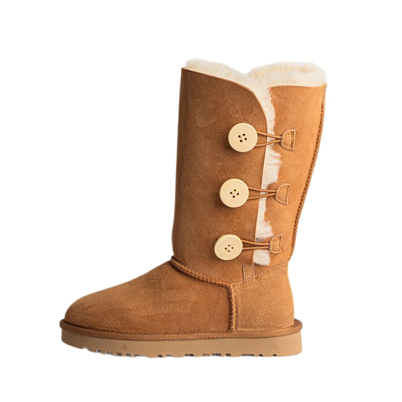 Bottes d'hiver 2025 pour femmes, à plateforme, doublées de fourrure de mouton véritable, avec col duveteux, antidérapantes et chaudes (plusieurs coloris disponibles)._voghion.com