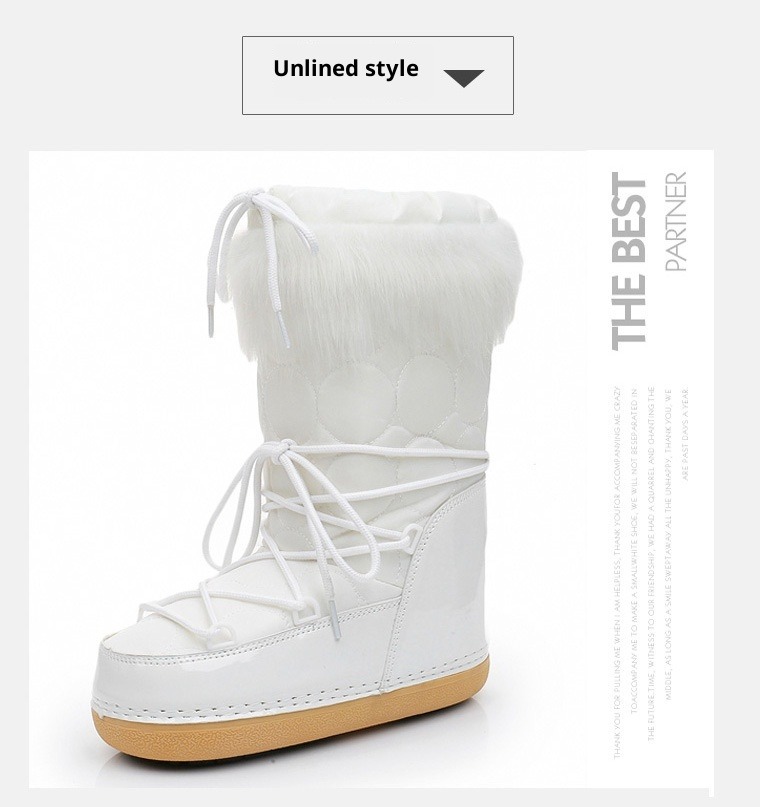 NOKOMETA 2025 Winter European And American Fashion Space Boots Hairy Moon Shoes Snow Boots Women's Velvet Women_voghion.com