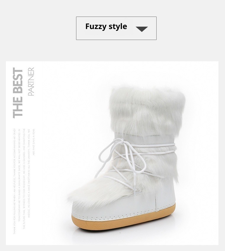 NOKOMETA 2025 Winter European And American Fashion Space Boots Hairy Moon Shoes Snow Boots Women's Velvet Women_voghion.com