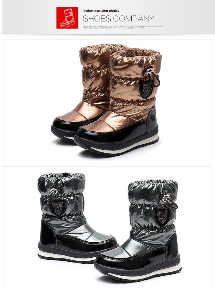 NOKOMETA Children's Parent-child Snow Boots Men's And Women's Winter Medium Tube Wool Thickened Warm Large Size Cotton Shoes Winter Boots Waterproof_voghion.com