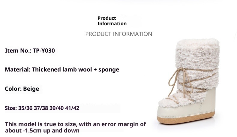 NOKOMETA 2025 Winter Space Boots Lamb Wool Moon Shoes Snow Boots Women_voghion.com