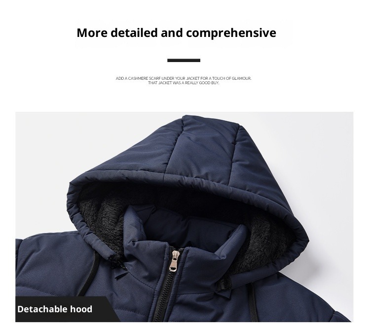 NOKOMETA Autumn And Winter Hooded Cotton-padded Men's Thickened Jacket Slim-fitting Warm Cotton-padded Casual Men_voghion.com