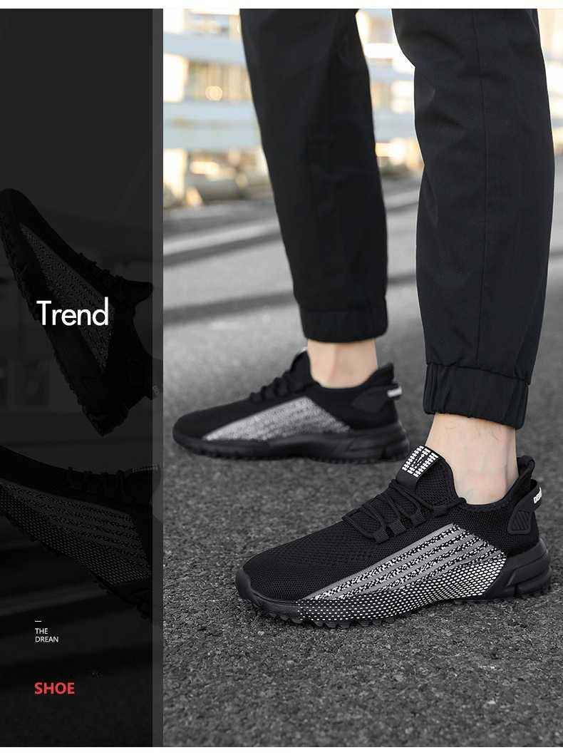 Große Größen Herrenschuhe Neue Marathon-Langstreckenlaufschuhe, atmungsaktive und leichte Laufschuhe Herren Flywoven Mesh Joggingschuhe_voghion.com