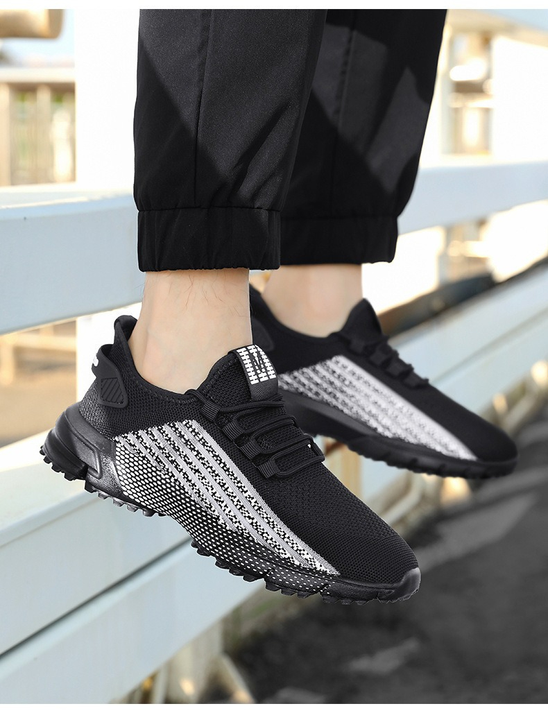 Große Größen Herrenschuhe Neue Marathon-Langstreckenlaufschuhe, atmungsaktive und leichte Laufschuhe Herren Flywoven Mesh Joggingschuhe_voghion.com