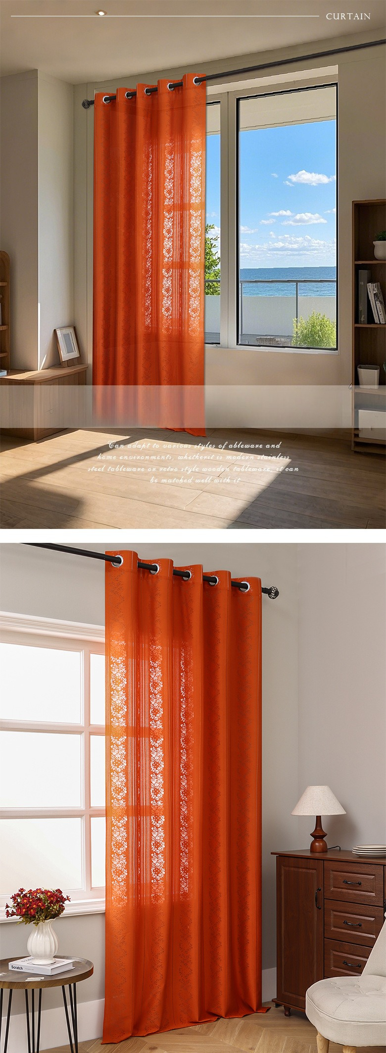 Literary And Artistic Style Lace Window Screen Thickened Hollow Finished Curtains Retro High-end Living Room Balcony Bedroom_voghion.com