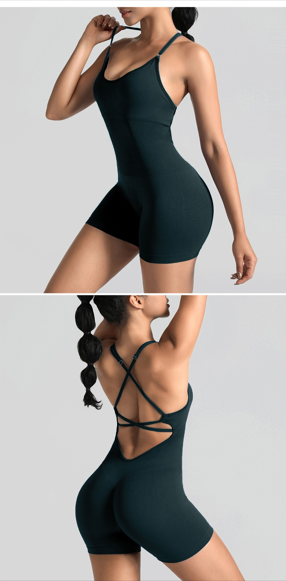 Seamless One-piece Yoga Suit Outdoor Beauty Back Sports Underwear Peach Hip Fitness Suit Suspender One-piece Tights_desvips.com