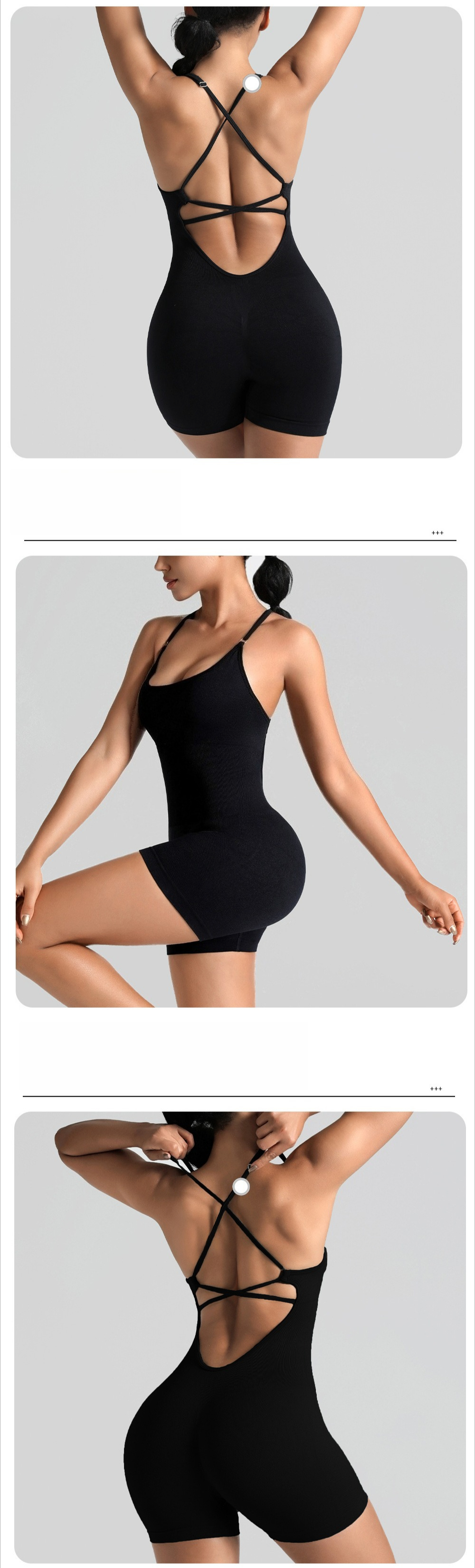 Seamless One-piece Yoga Suit Outdoor Beauty Back Sports Underwear Peach Hip Fitness Suit Suspender One-piece Tights_desvips.com