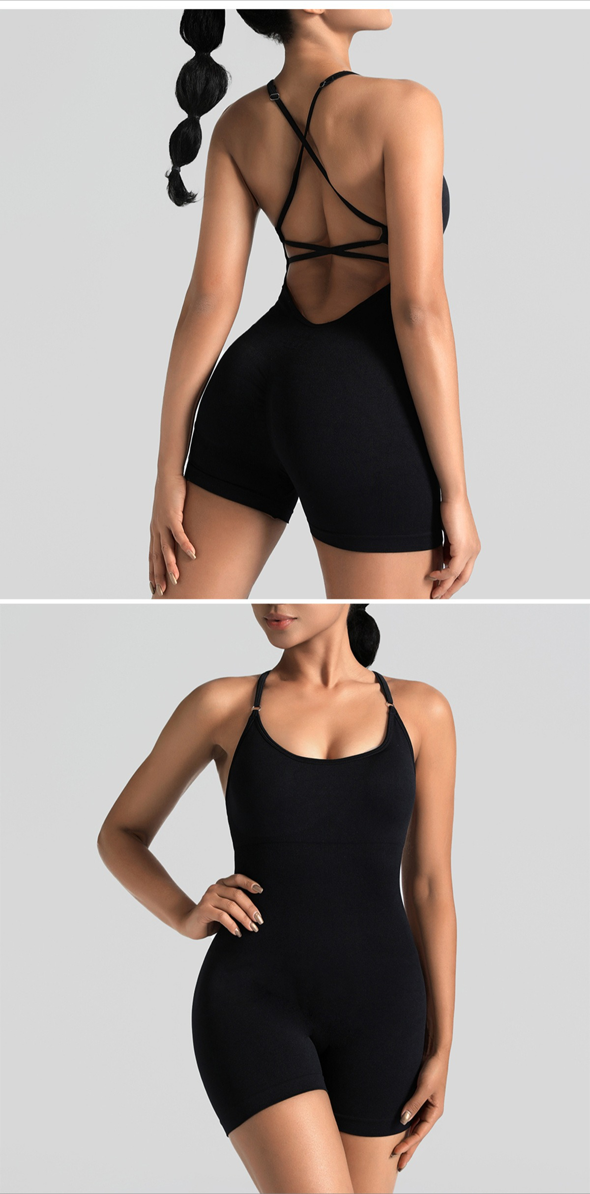 Seamless One-piece Yoga Suit Outdoor Beauty Back Sports Underwear Peach Hip Fitness Suit Suspender One-piece Tights_desvips.com