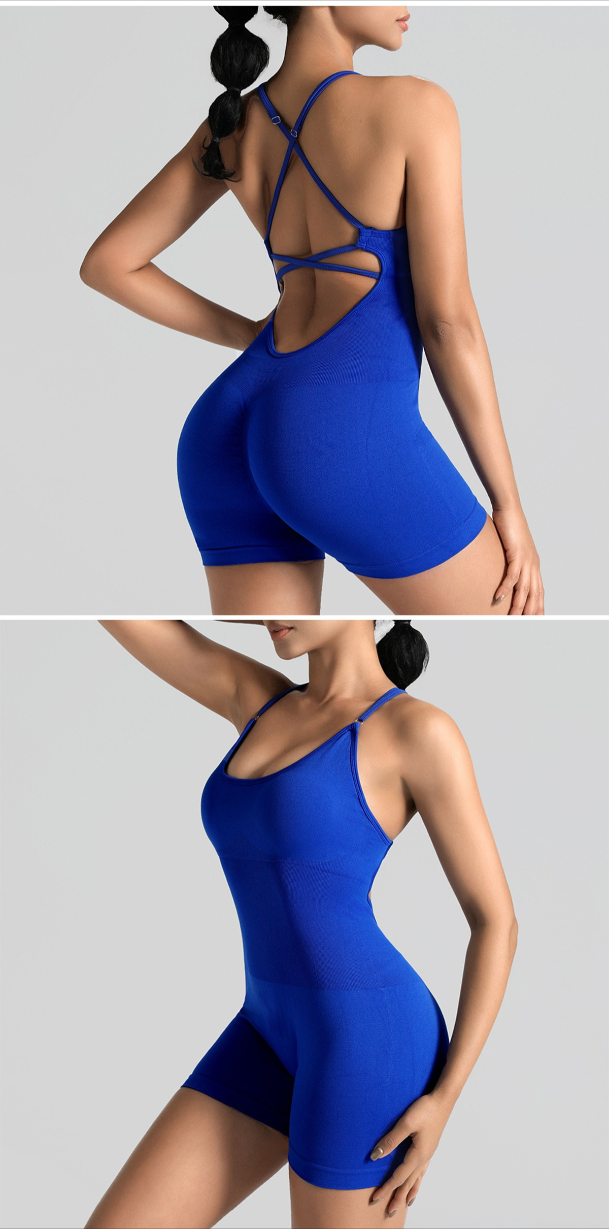 Seamless One-piece Yoga Suit Outdoor Beauty Back Sports Underwear Peach Hip Fitness Suit Suspender One-piece Tights_desvips.com