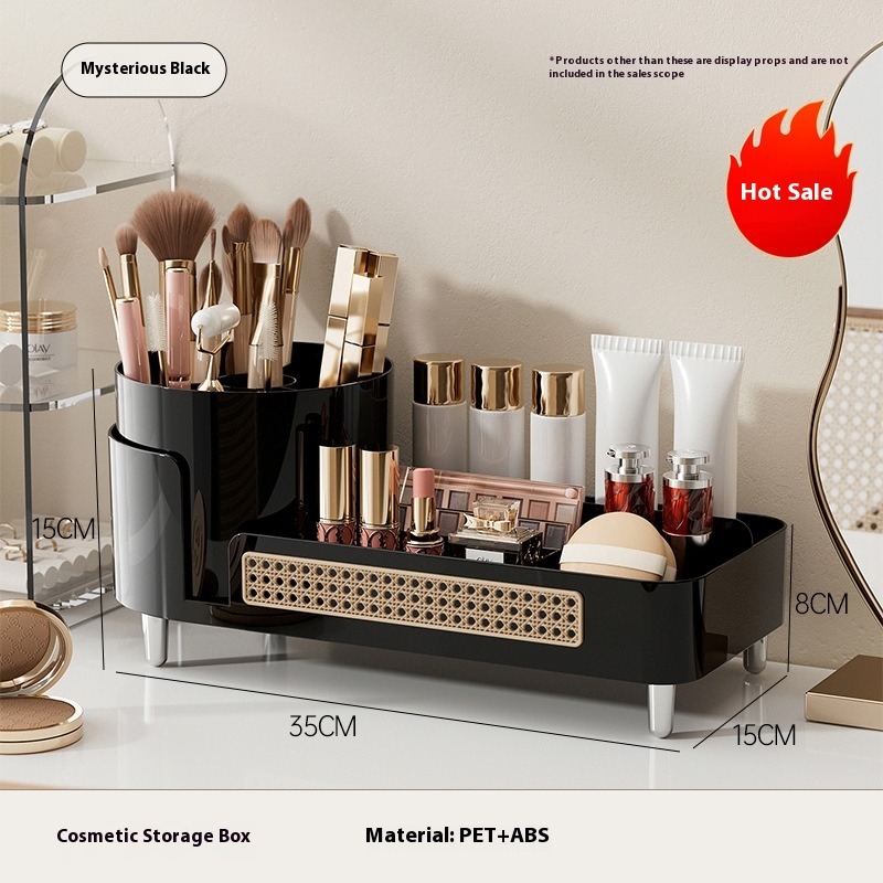 MIZU Kosmetik-Aufbewahrungsbox für Zuhause, Schreibtisch, drehbar, Stifthalter, Kommode, große Kapazität, multifunktionaler Kosmetikkoffer_voghion.com