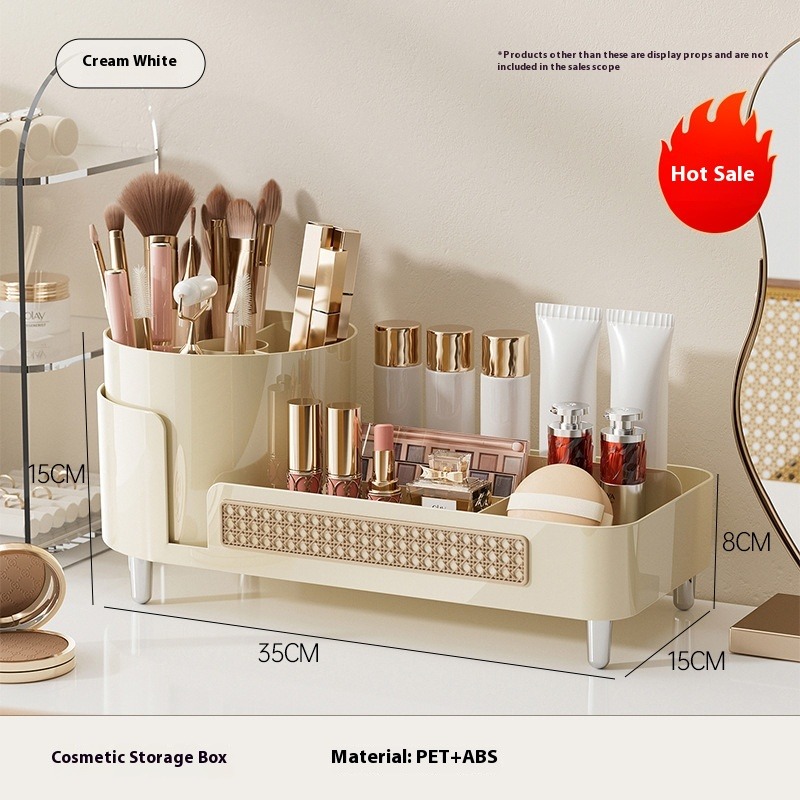 MIZU Kosmetik-Aufbewahrungsbox für Zuhause, Schreibtisch, drehbar, Stifthalter, Kommode, große Kapazität, multifunktionaler Kosmetikkoffer_voghion.com