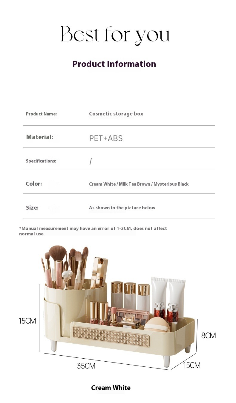 MIZU Kosmetik-Aufbewahrungsbox für Zuhause, Schreibtisch, drehbar, Stifthalter, Kommode, große Kapazität, multifunktionaler Kosmetikkoffer_voghion.com