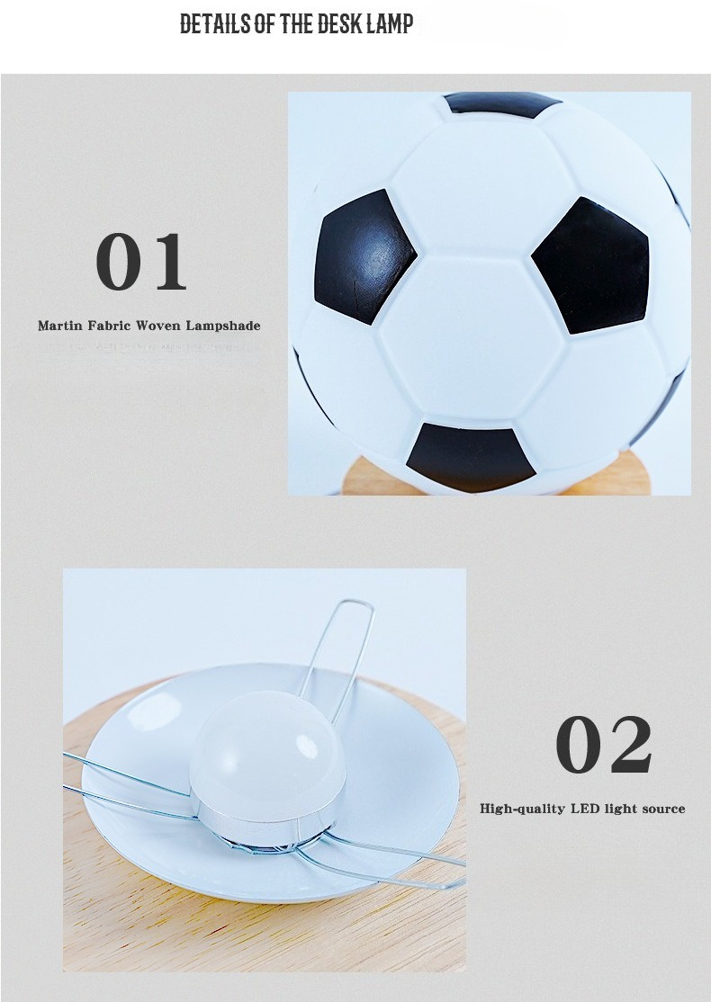 Lampada da notte a forma di pallone da calcio led in legno_voghion.com